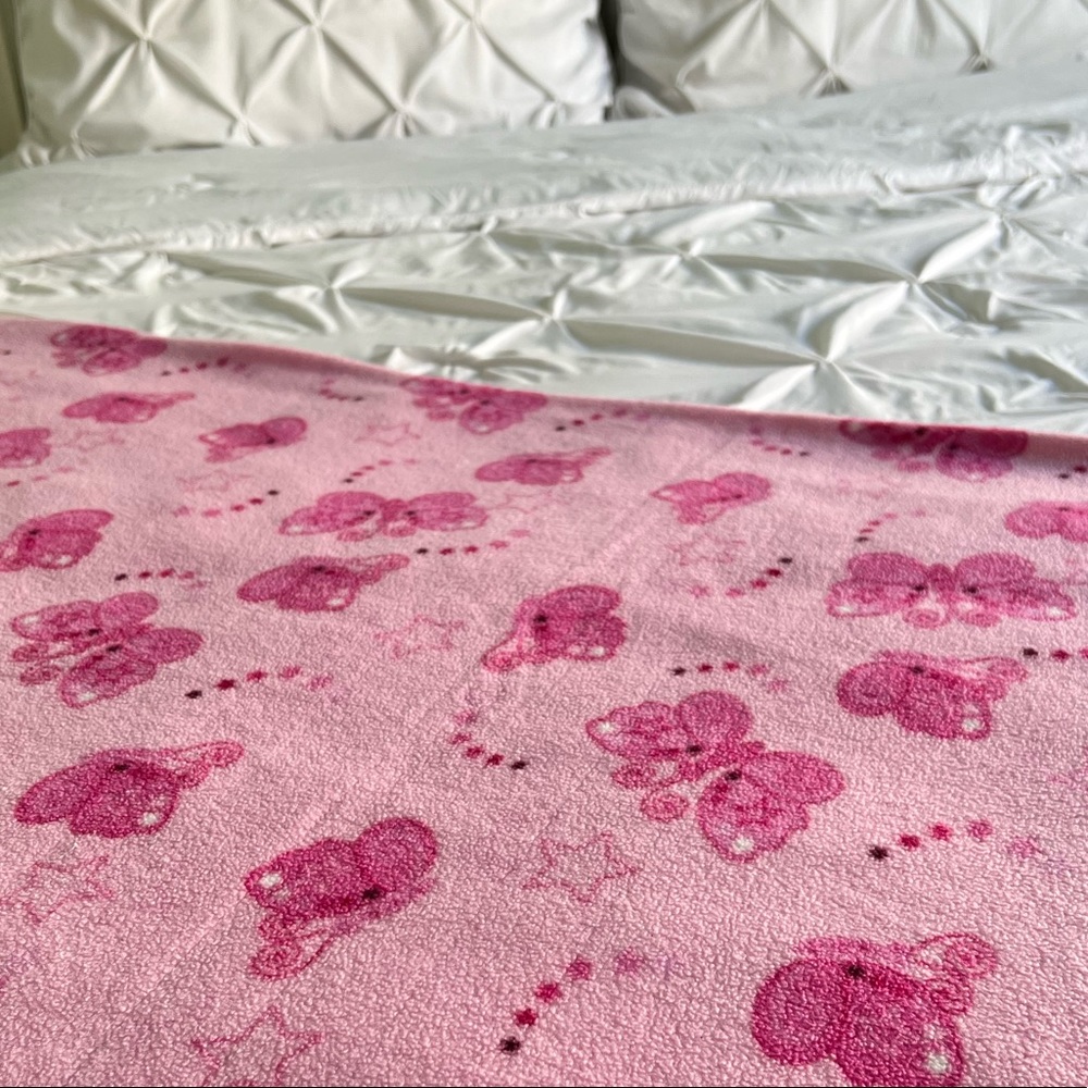 Vintage•Limited Too•Butterflies & Stars Soft Plush Pink Graphic Throw Bl… - Picture 5 of 7